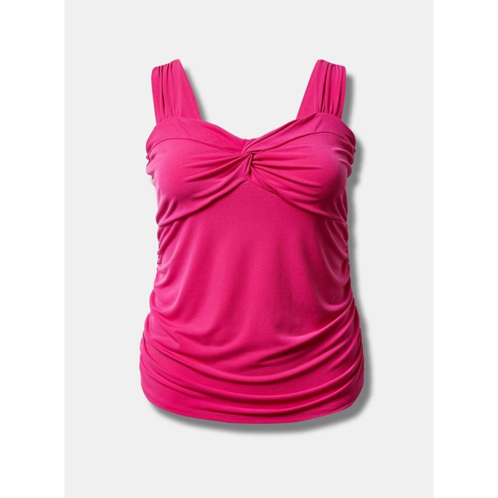 NWT Torrid Sleeveless Studio Knit Sweetheart Twist Top Pink Tank Plus Size 4 4X - Picture 2 of 6
